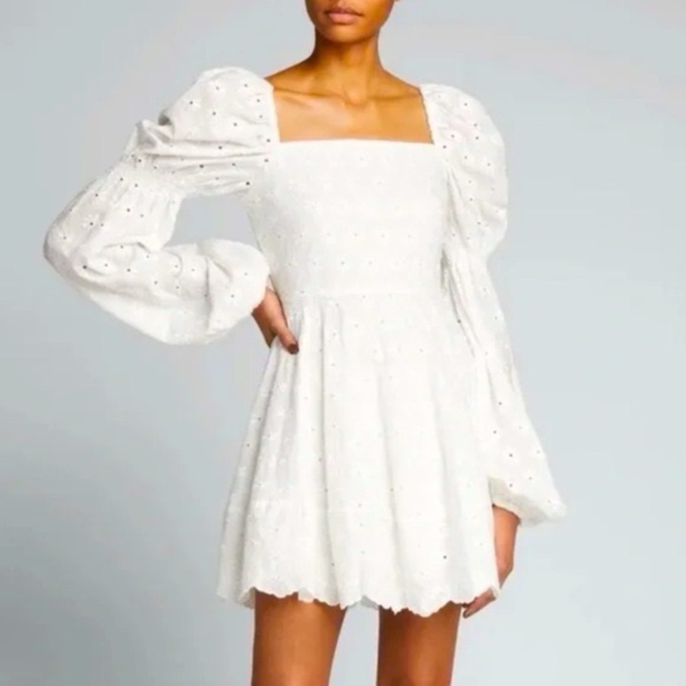 Caroline Constas Wren Mini Dress White MSRP‎ $495 Size Small